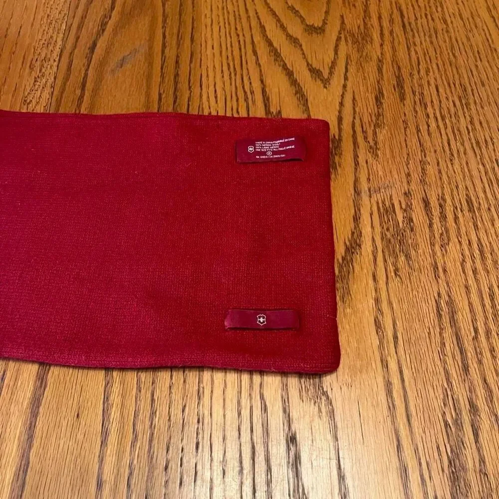 Red Swiss Army Knit Scarf with White Cross